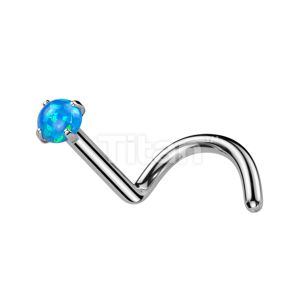 ASTM F136 Titanium Implant Grade Titanium Prong Set Opal Top Nose Screw - Image 5