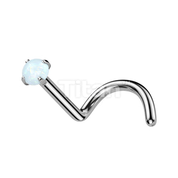 ASTM F136 Titanium Implant Grade Titanium Prong Set Opal Top Nose Screw - Image 6