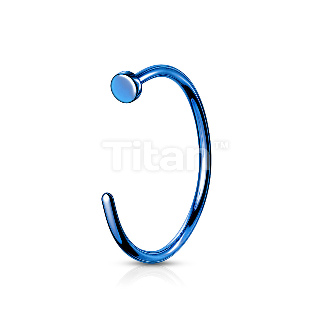 Implant Grade Titanium PVD Plated Flat Top Nose Hoop - Image 3