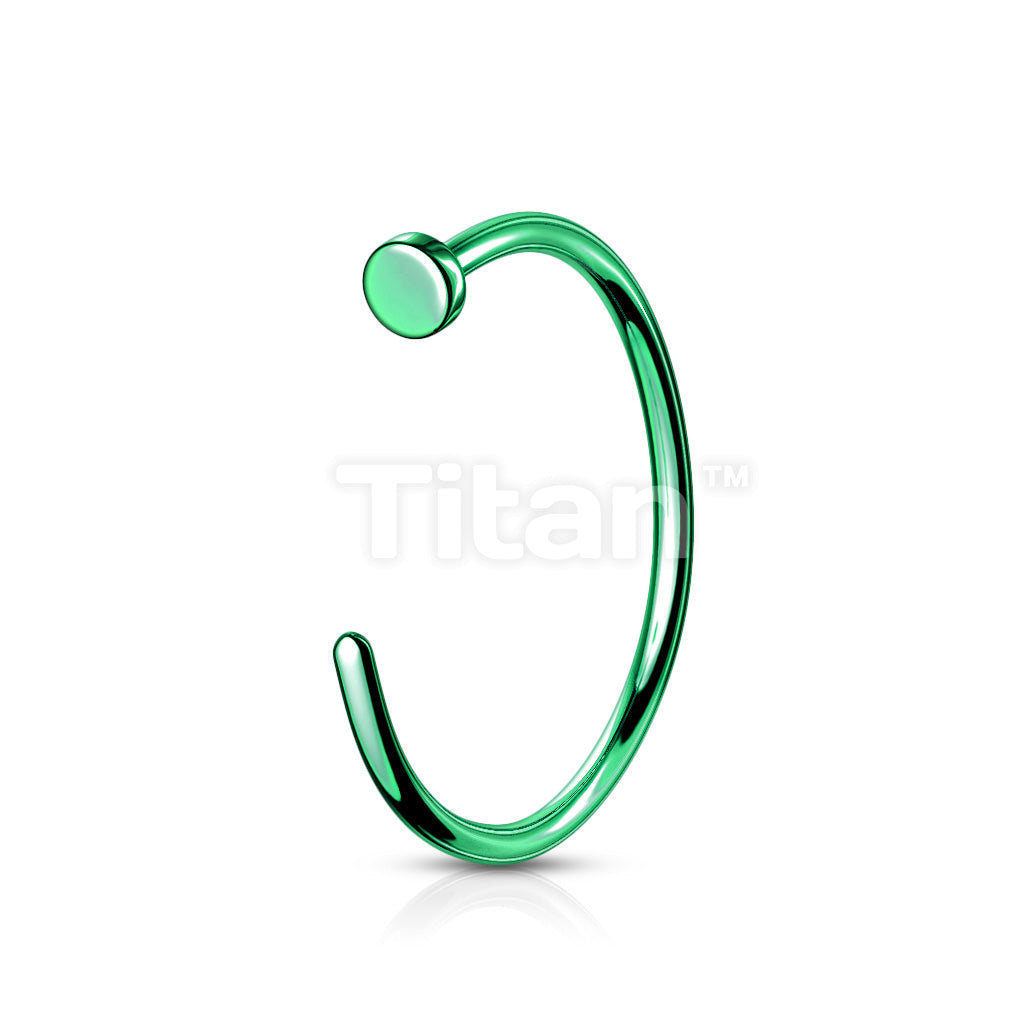 Implant Grade Titanium PVD Plated Flat Top Nose Hoop - Image 4