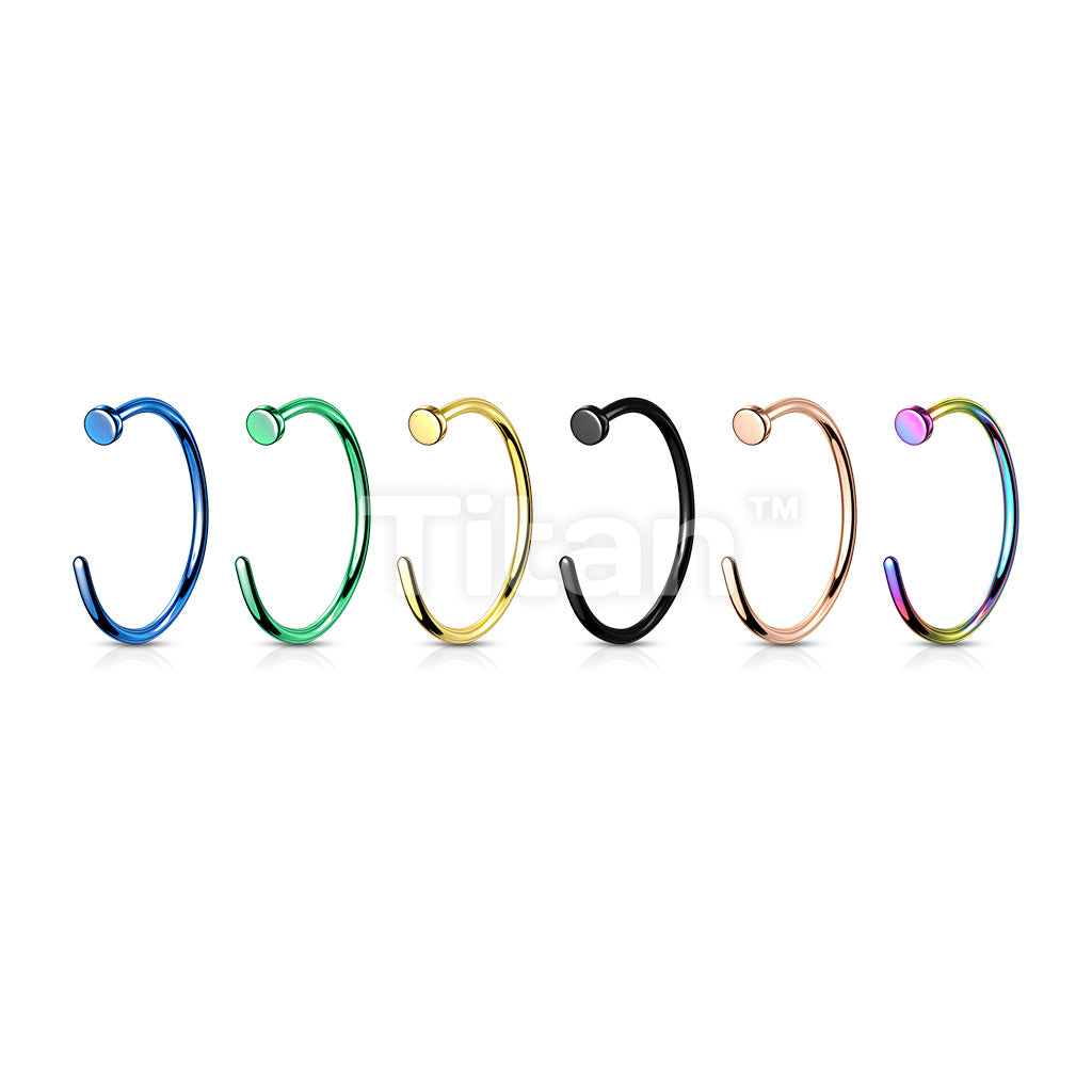 Implant Grade Titanium PVD Plated Flat Top Nose Hoop - Image 9