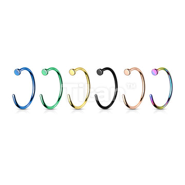 Implant Grade Titanium PVD Plated Flat Top Nose Hoop - Image 9