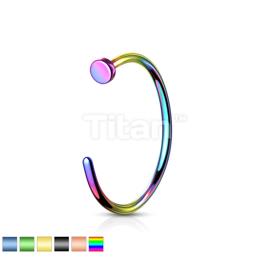 ASTM F136 Titanium Implant Grade Titanium PVD Plated Flat Top Nose Hoop - Image 2