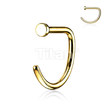 Implant Grade Titanium D Shaped Flat Top Nose Hoop - Image 4