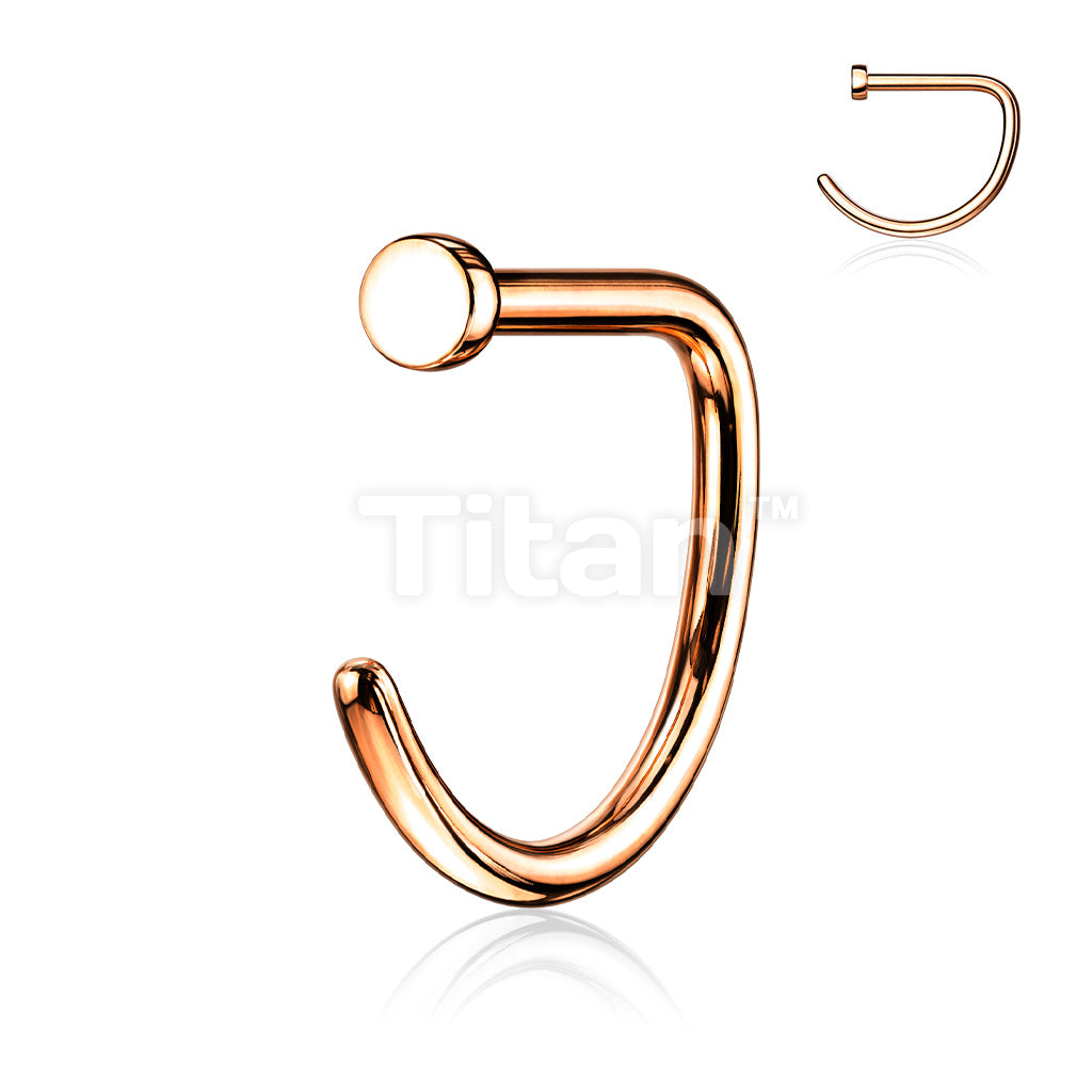 Implant Grade Titanium D Shaped Flat Top Nose Hoop - Image 6