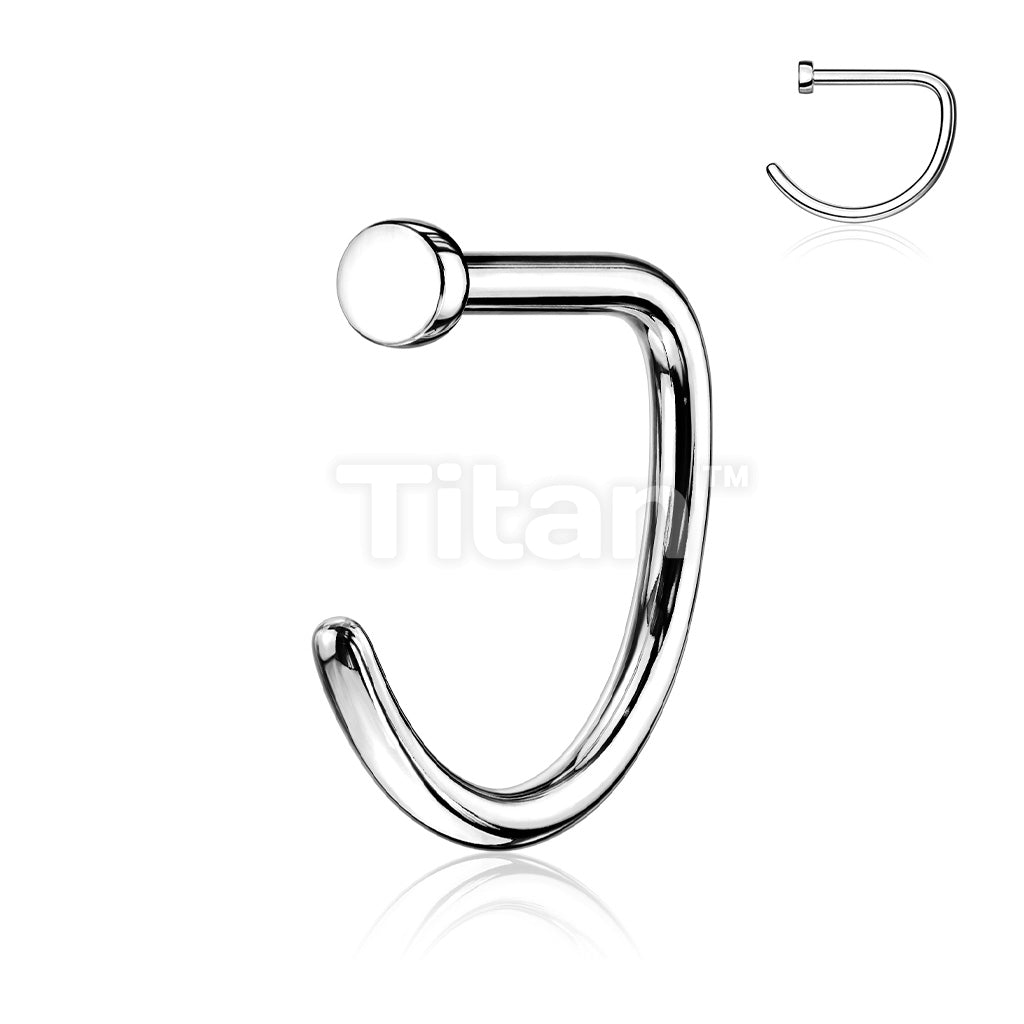 ASTM F136 Titanium Implant Grade Titanium D Shaped Flat Top Nose Hoop - Image 3