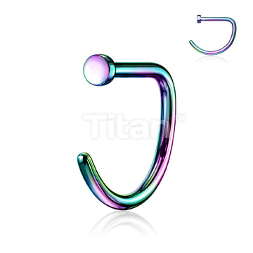 ASTM F136 Titanium Implant Grade Titanium D Shaped Flat Top Nose Hoop - Image 7