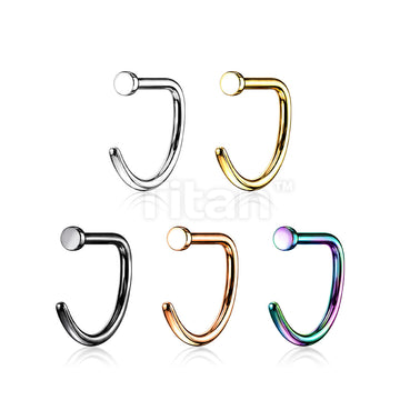 Implant Grade Titanium D Shaped Flat Top Nose Hoop - Image 8