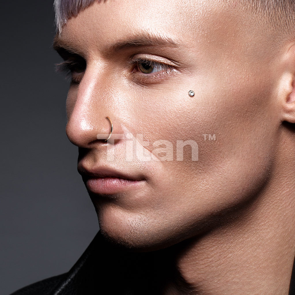 Implant Grade Titanium D Shaped Flat Top Nose Hoop - Image 9
