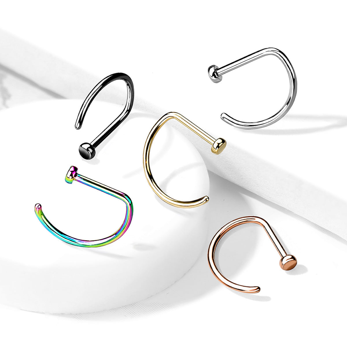 Implant Grade Titanium D Shaped Flat Top Nose Hoop