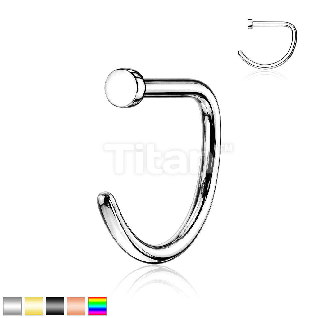 ASTM F136 Titanium Implant Grade Titanium D Shaped Flat Top Nose Hoop - Image 2