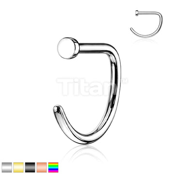 ASTM F136 Titanium Implant Grade Titanium D Shaped Flat Top Nose Hoop - Image 2