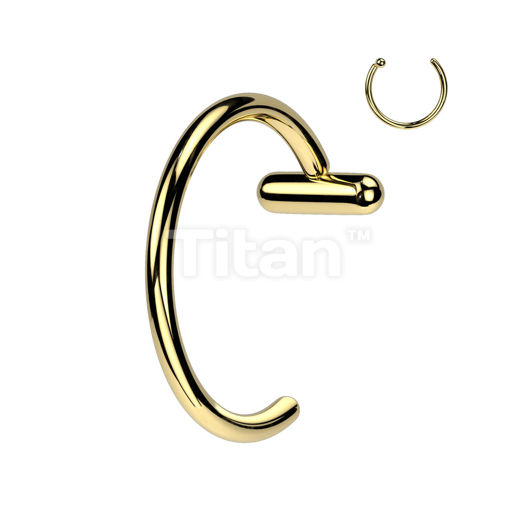 Implant Grade Titanium Nose Hoop Ring With Bar Stopper - Image 2