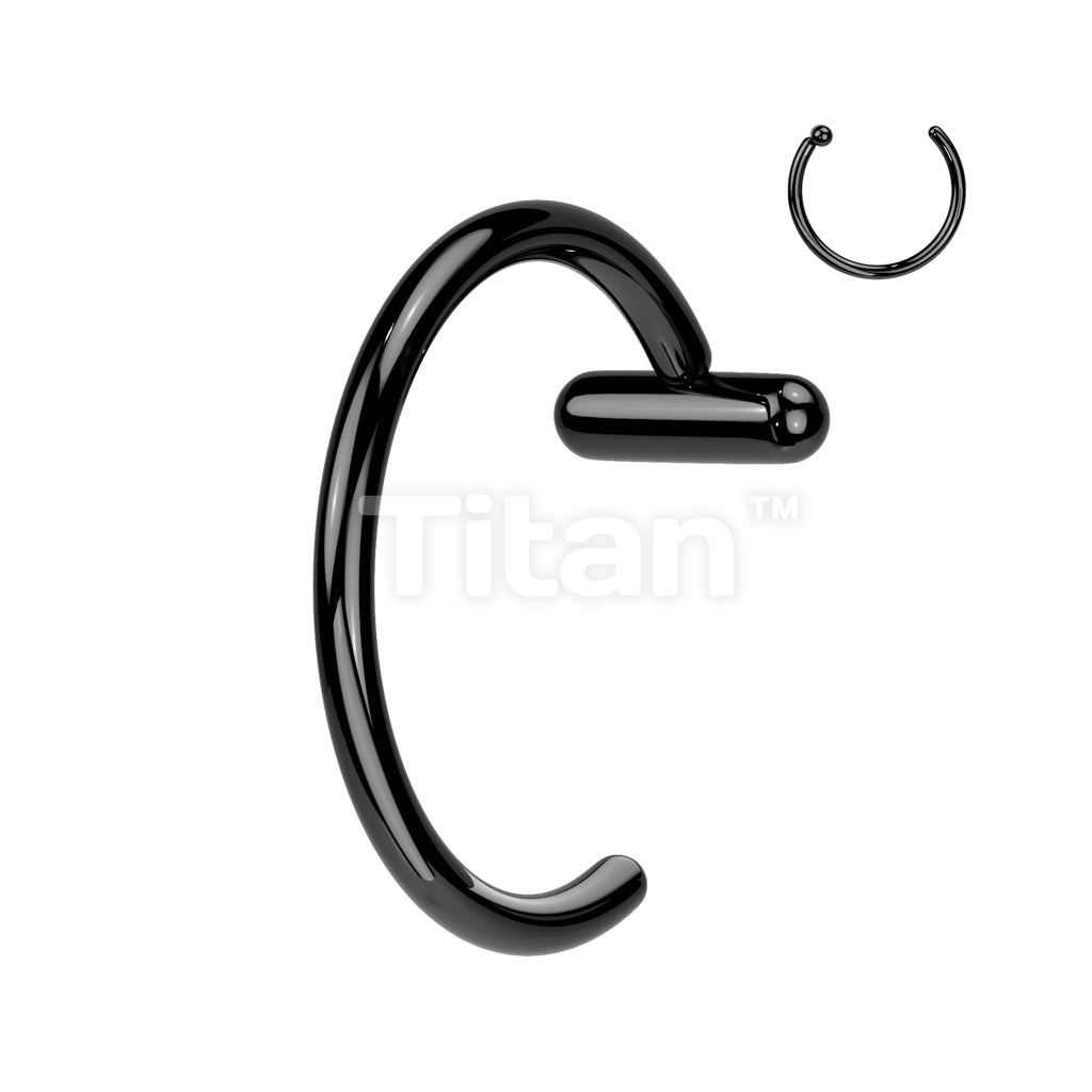 Implant Grade Titanium Nose Hoop Ring With Bar Stopper - Image 3