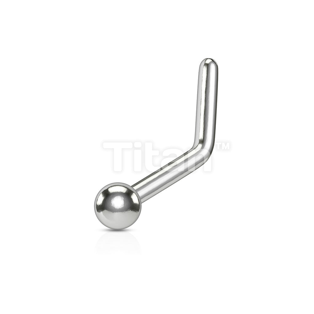 Implant Grade Titanium L Bend Ball, Dome, or Spike Top Nose Stud - Image 2
