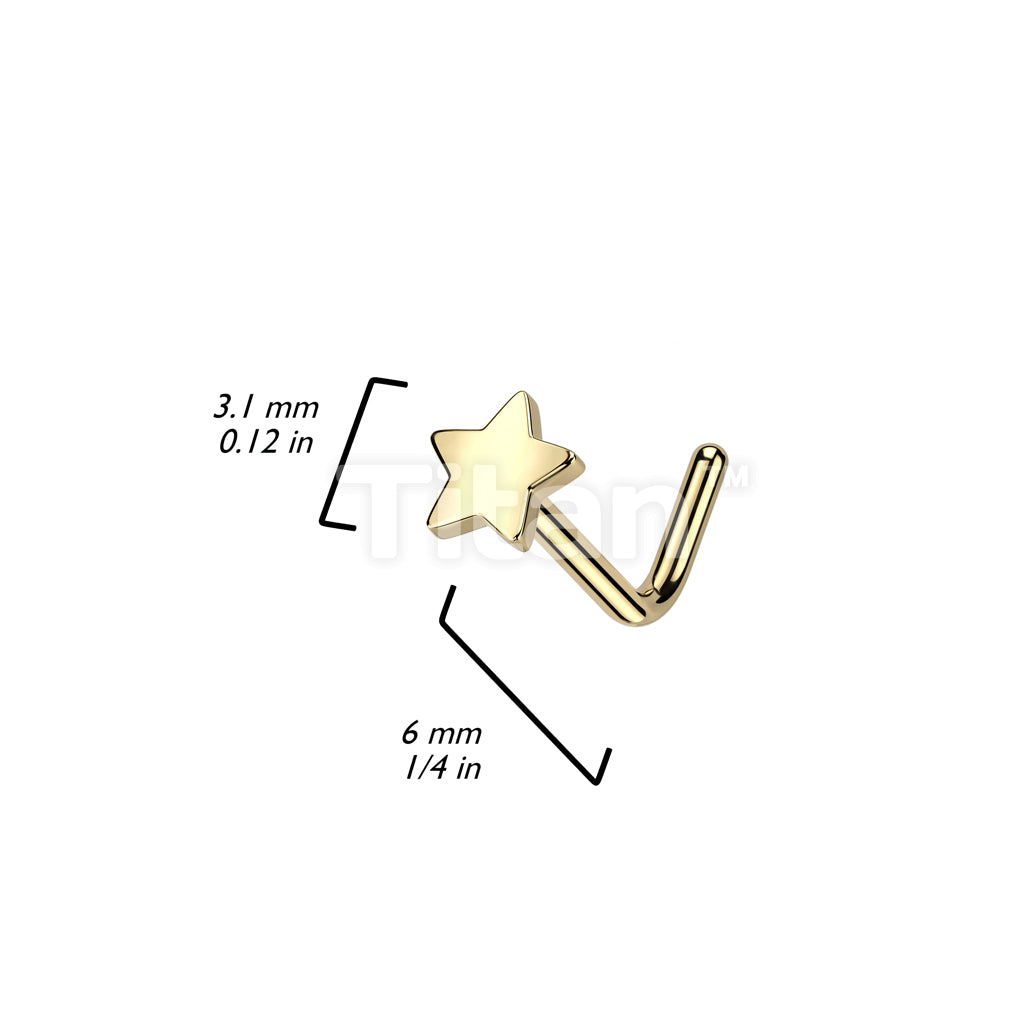 Implant Grade Titanium L Bend Nose Ring With Flat Star Top - Image 5