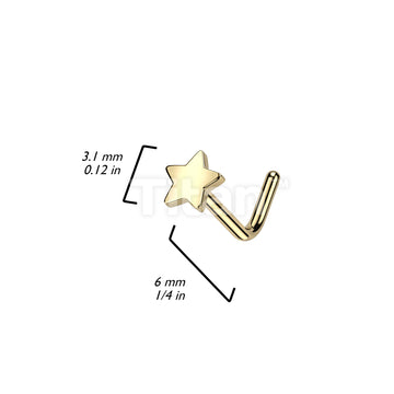 Implant Grade Titanium L Bend Nose Ring With Flat Star Top - Image 5