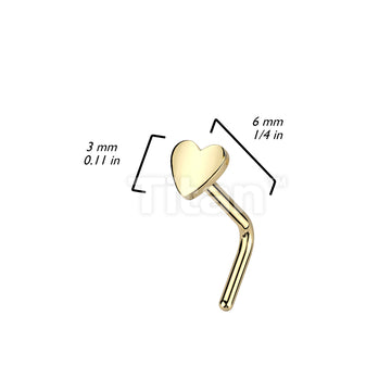 Implant Grade Titanium L Bend Nose Ring With Flat Heart Top - Image 5