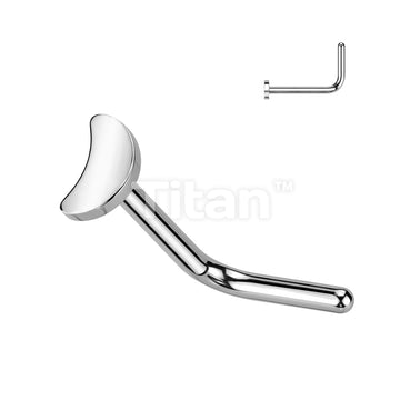 Implant Grade Titanium L Bend Nose Ring With Flat Crescent Moon Top - Image 4