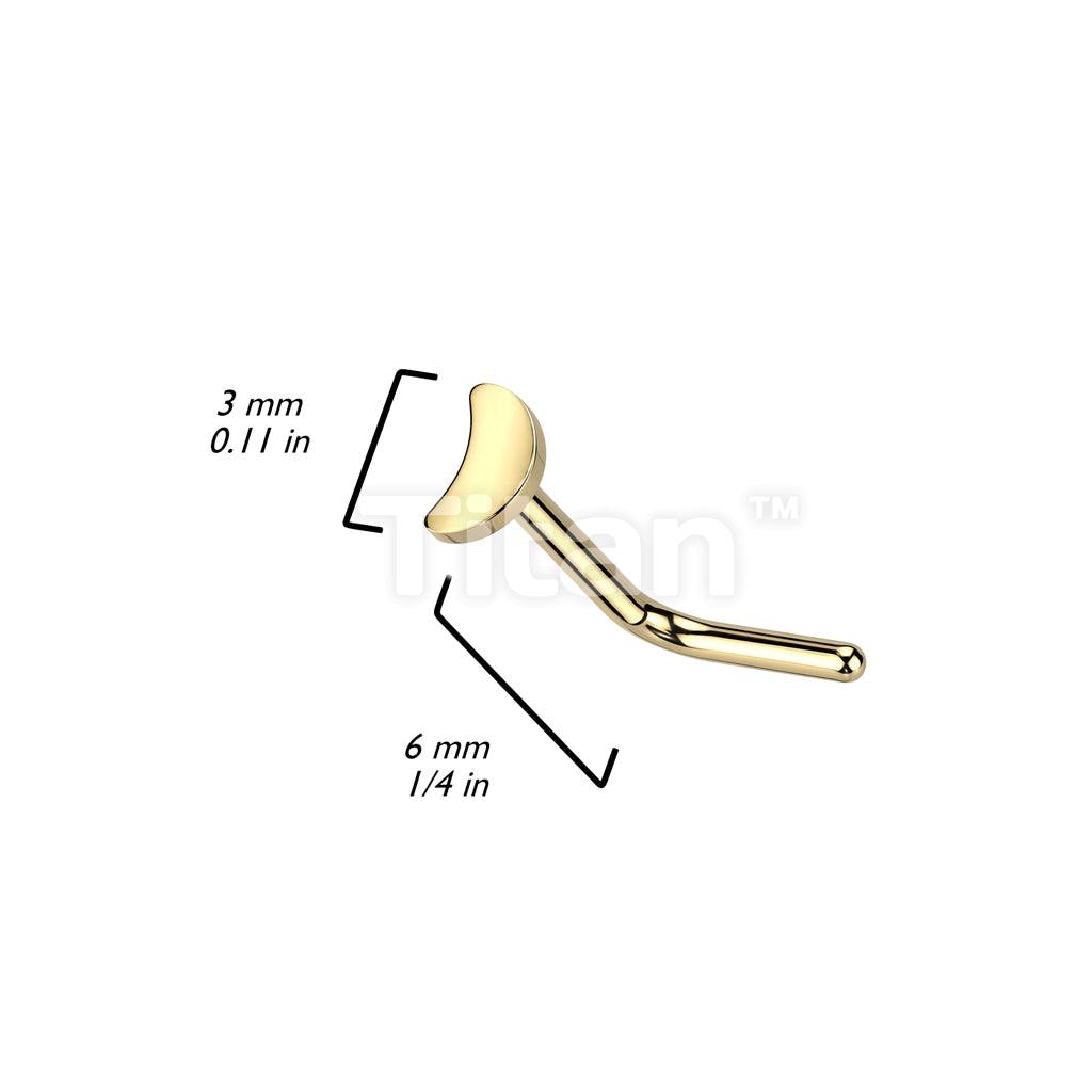 Implant Grade Titanium L Bend Nose Ring With Flat Crescent Moon Top - Image 5