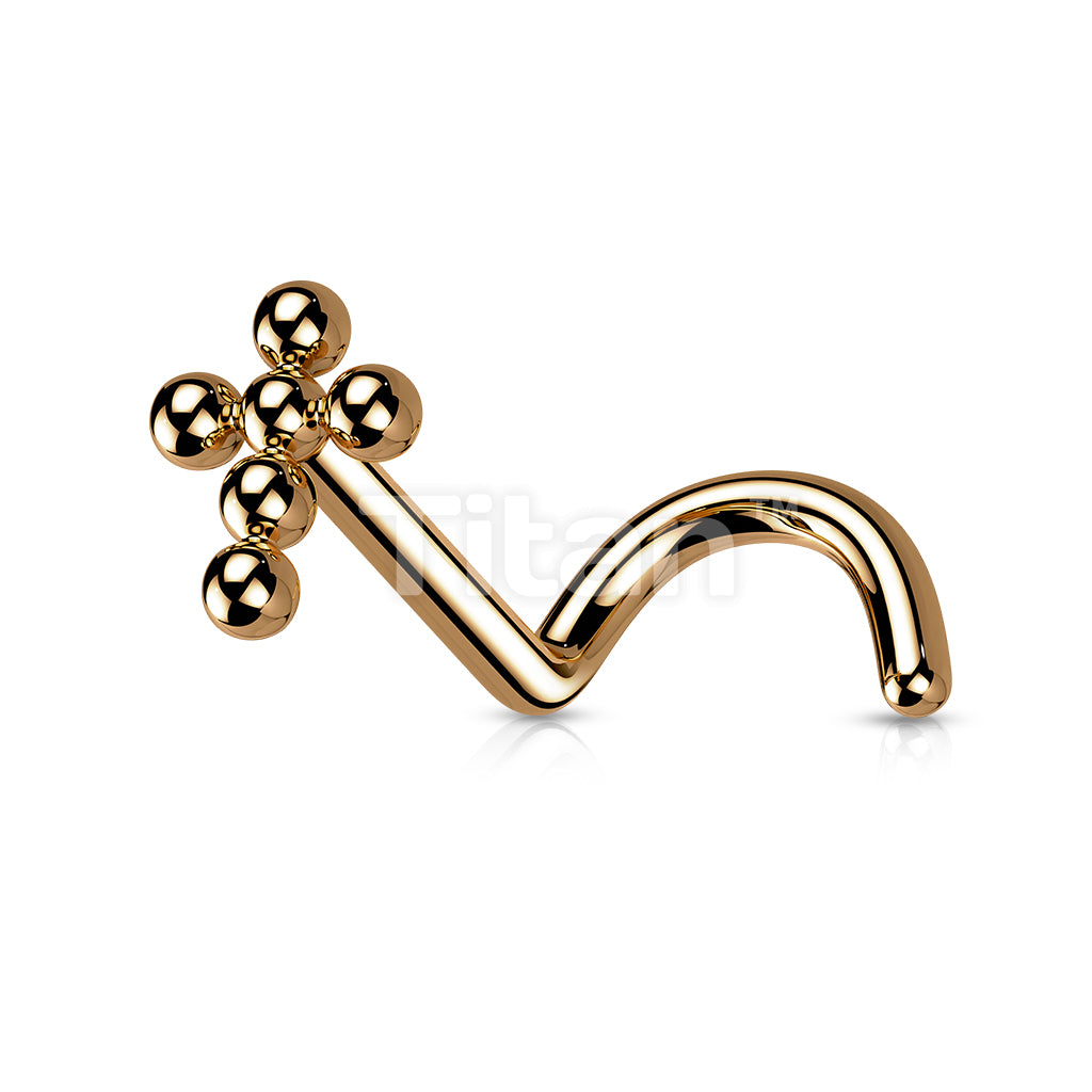 ASTM F136 Titanium Implant Grade Titanium Beaded Ball Cross Nose Screw Stud - Image 5