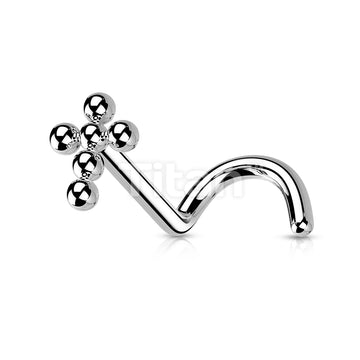 ASTM F136 Titanium Implant Grade Titanium Beaded Ball Cross Nose Screw Stud - Image 6
