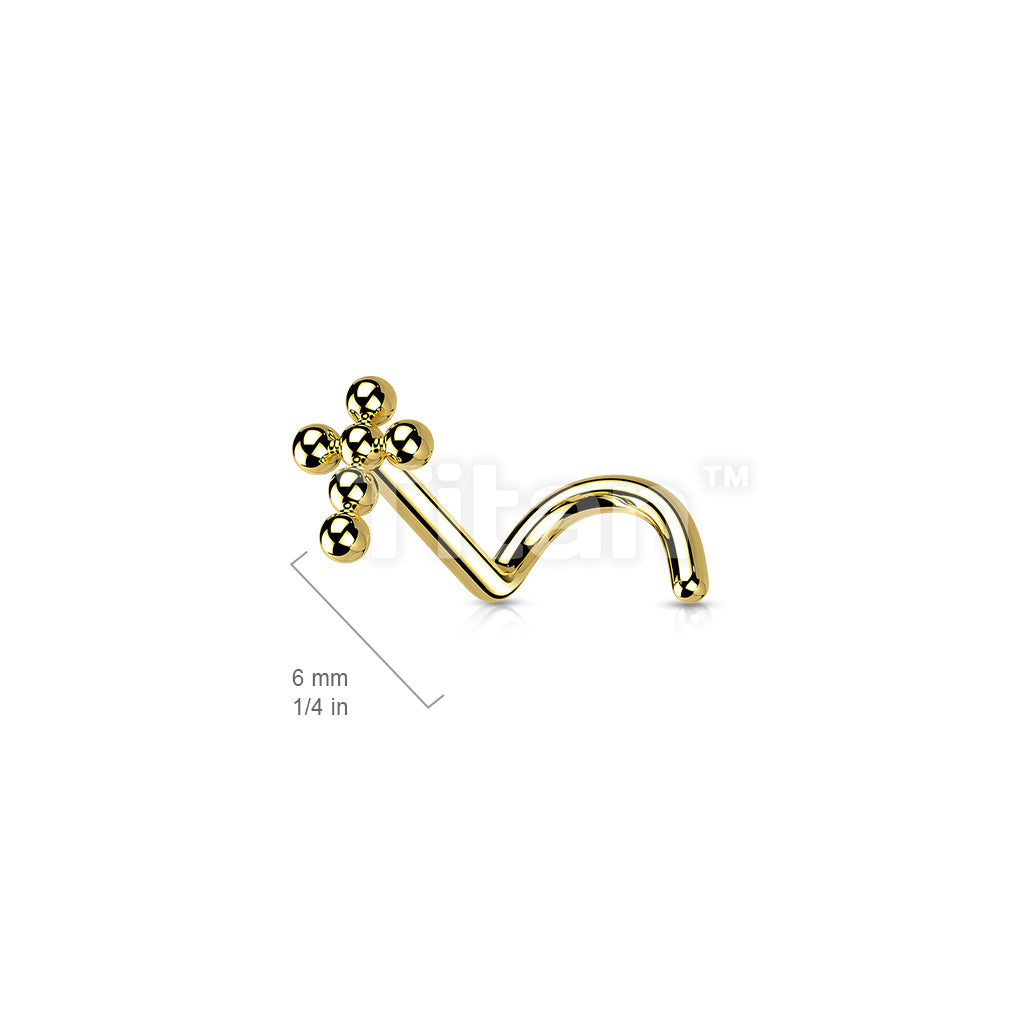 ASTM F136 Titanium Implant Grade Titanium Beaded Ball Cross Nose Screw Stud - Image 7