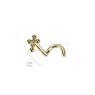 ASTM F136 Titanium Implant Grade Titanium Beaded Ball Cross Nose Screw Stud - Image 7