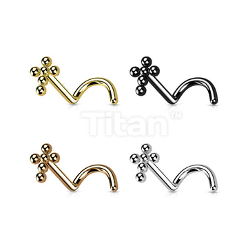 ASTM F136 Titanium Implant Grade Titanium Beaded Ball Cross Nose Screw Stud - Image 8