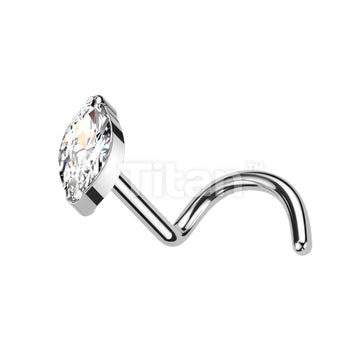 ASTM F136 Titanium Implant Grade Titanium Nose Screw With Marquise CZ - Image 3