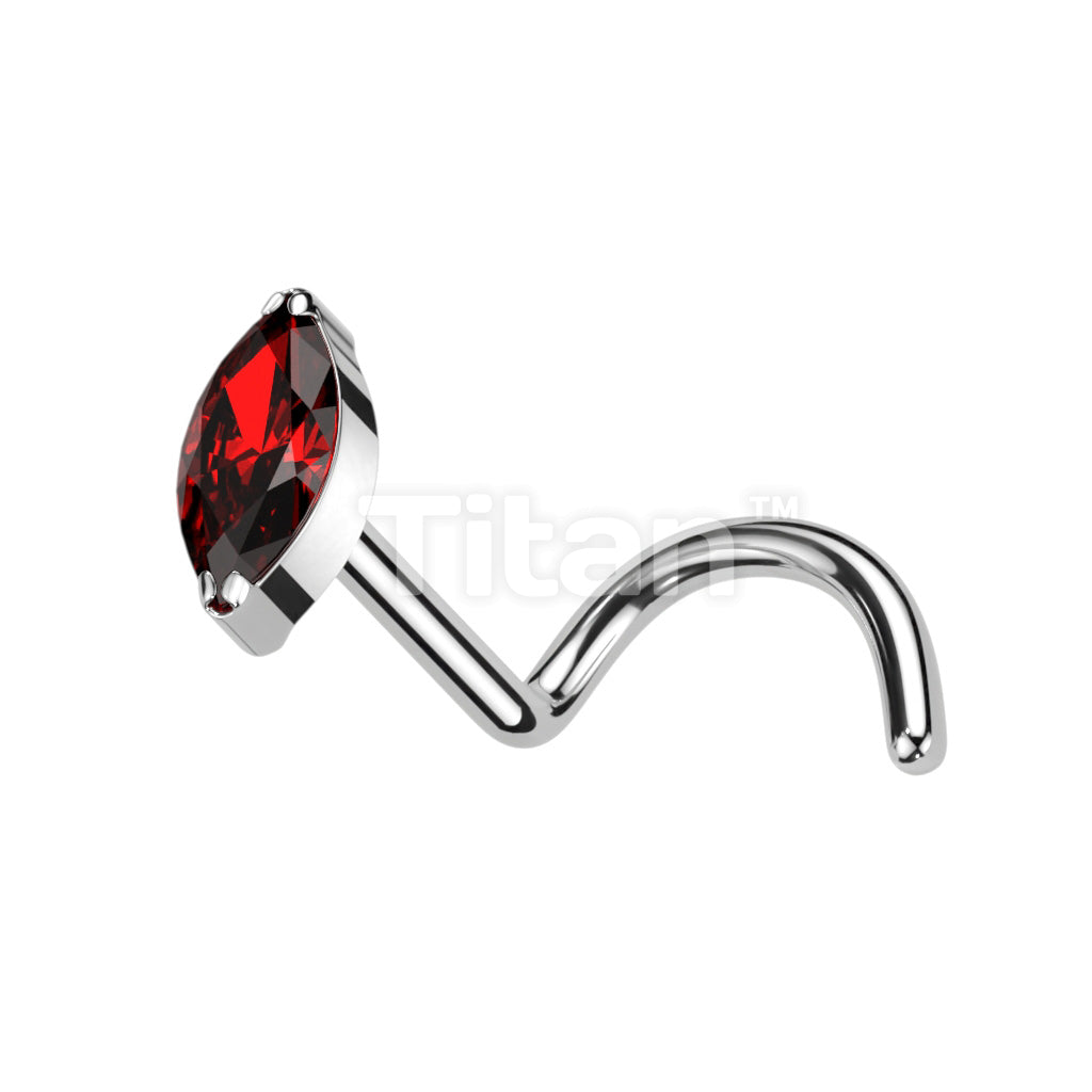ASTM F136 Titanium Implant Grade Titanium Nose Screw With Marquise CZ - Image 6