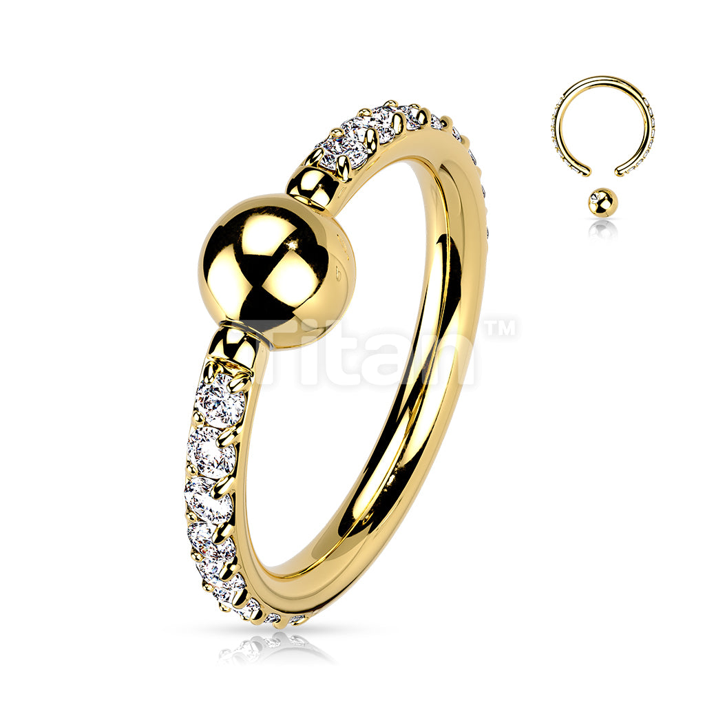 Implant Grade Titanium Captive Bead Ring With Outward Facing Pave CZ Sides - Image 3