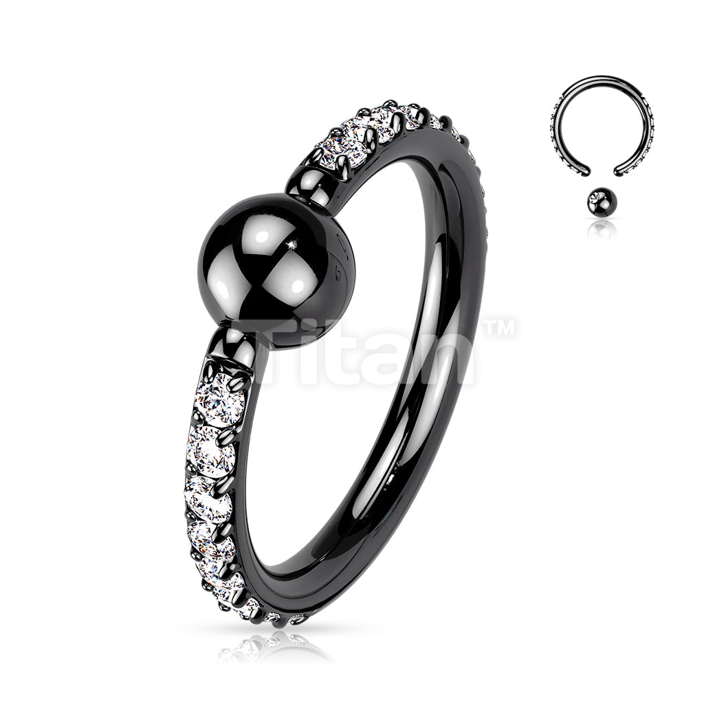 Implant Grade Titanium Captive Bead Ring With Outward Facing Pave CZ Sides - Image 4