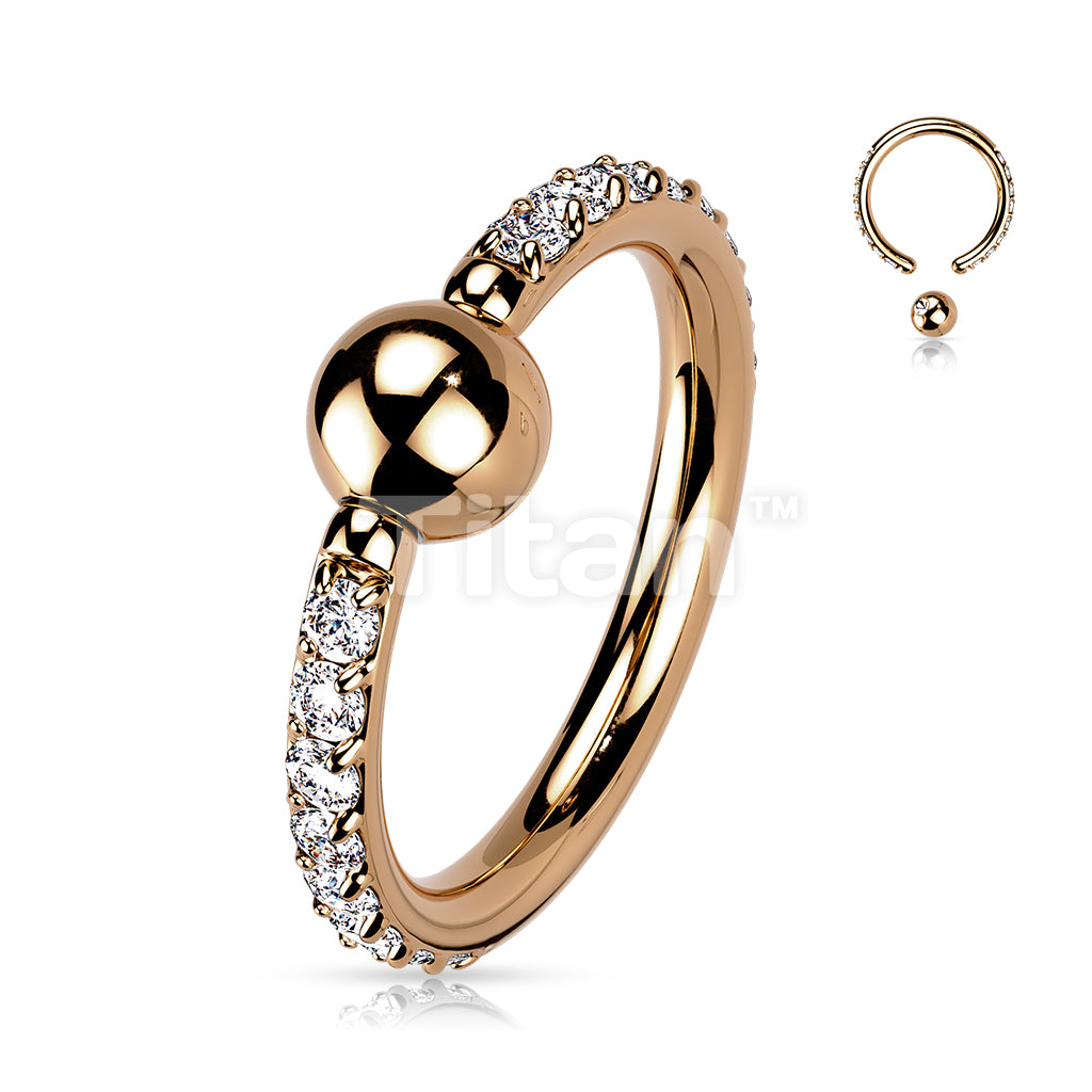 Implant Grade Titanium Captive Bead Ring With Outward Facing Pave CZ Sides - Image 5