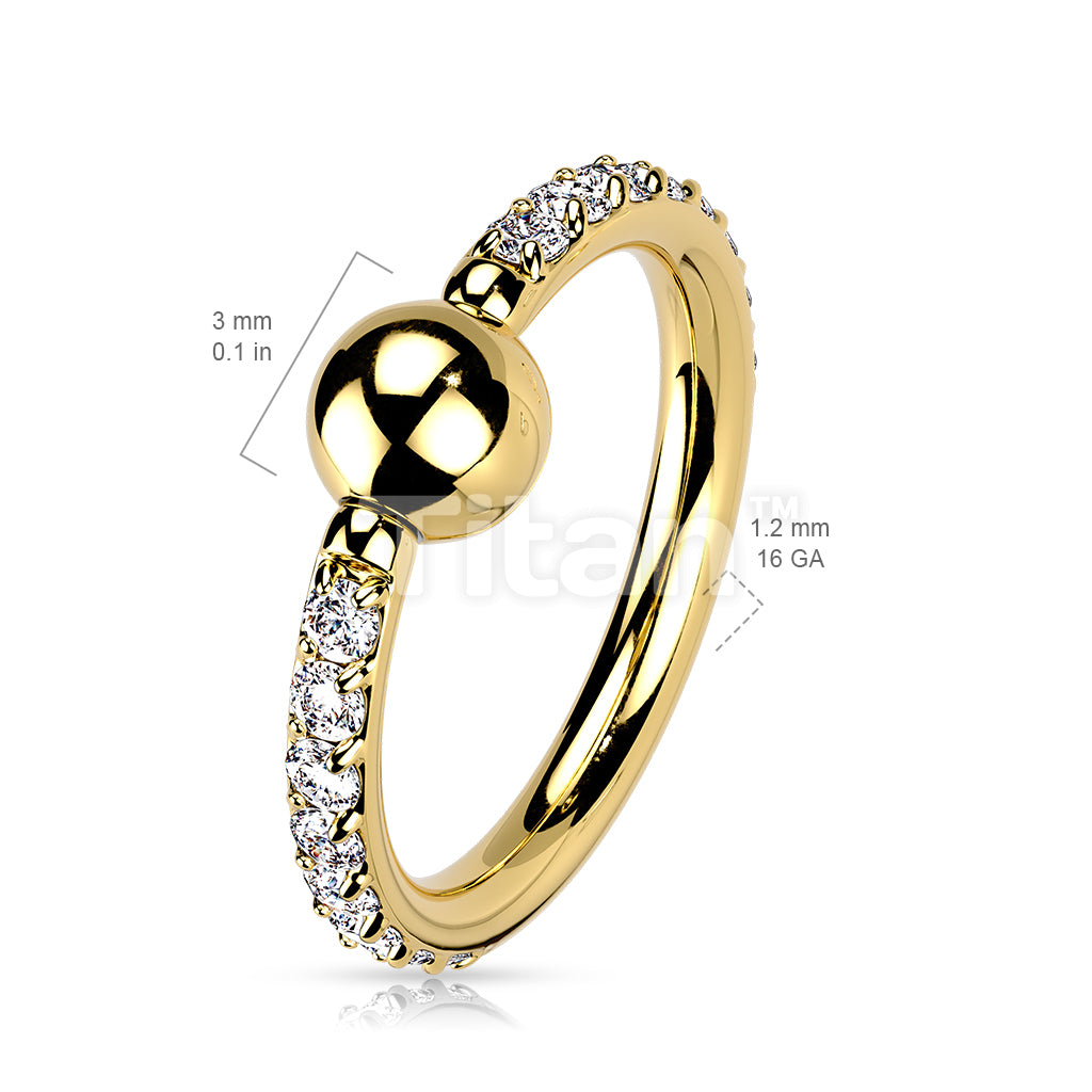 Implant Grade Titanium Captive Bead Ring With Outward Facing Pave CZ Sides - Image 6