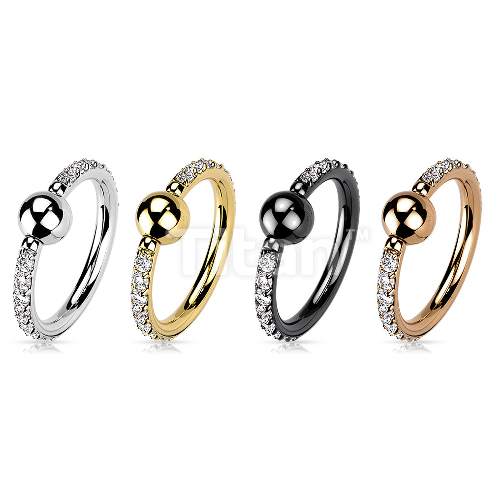 Implant Grade Titanium Captive Bead Ring With Outward Facing Pave CZ Sides - Image 7