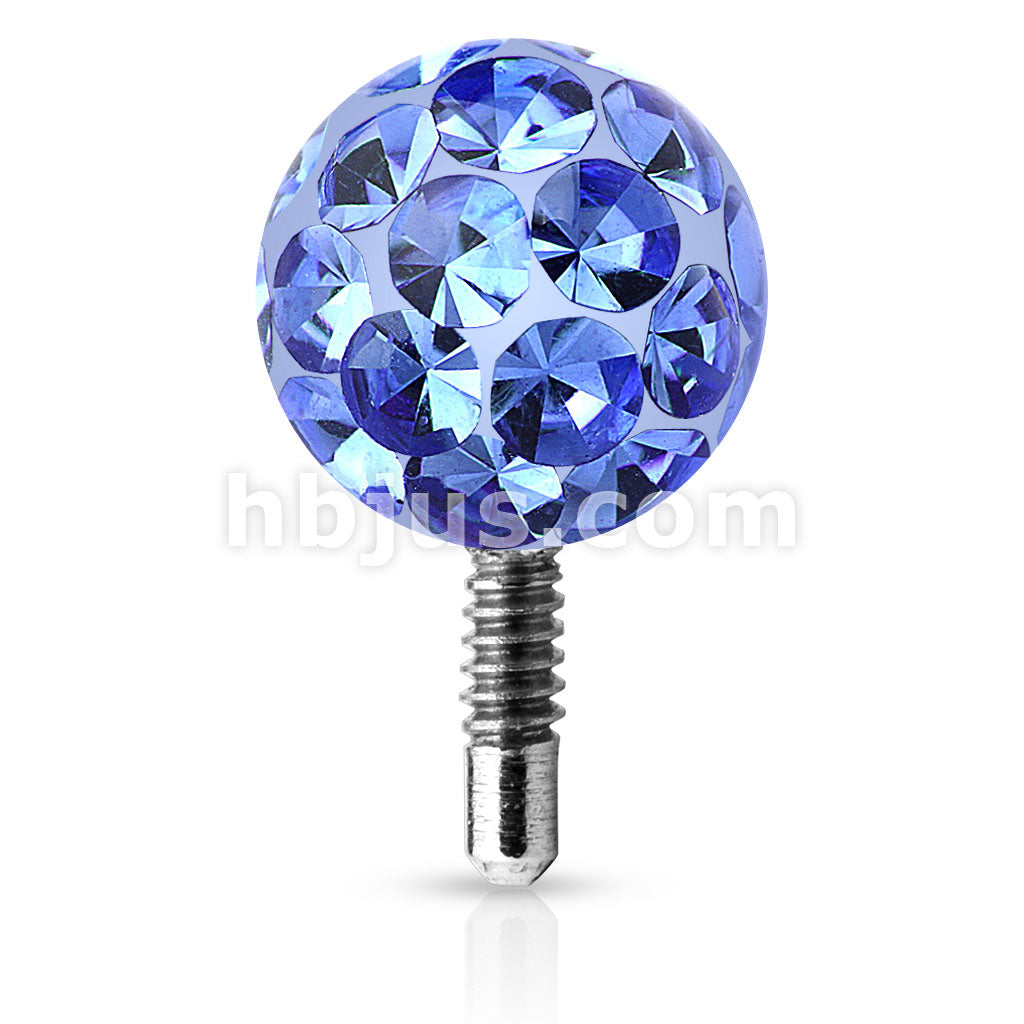 Bling Bling Epoxy Covered Ferido Ball 316L Surgical Steel Labret Tops - Image 3