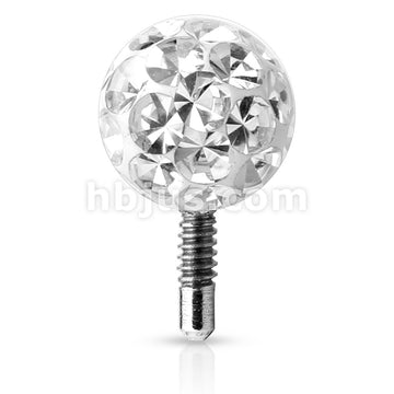 Bling Bling Epoxy Covered Ferido Ball 316L Surgical Steel Labret Tops - Image 4