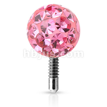 Bling Bling Epoxy Covered Ferido Ball 316L Surgical Steel Labret Tops - Image 8