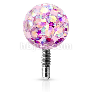 Bling Bling Epoxy Covered Ferido Ball 316L Surgical Steel Labret Tops - Image 9