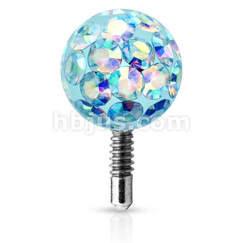 Bling Bling Epoxy Covered Ferido Ball 316L Surgical Steel Labret Tops - Image 10