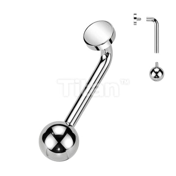 Implant Grade Titanium Internally Threaded L Bent Christina Piercing With Ball Top - Image 2