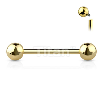Implant Grade Titanium Internally Threaded PVD Plated Barbell - Image 6