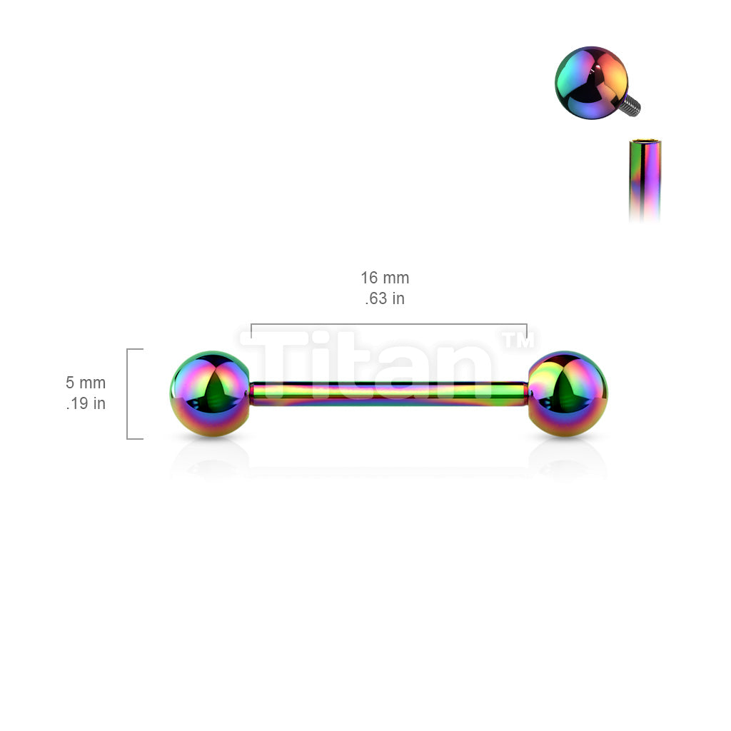 Implant Grade Titanium Internally Threaded PVD Plated Barbell - Image 10