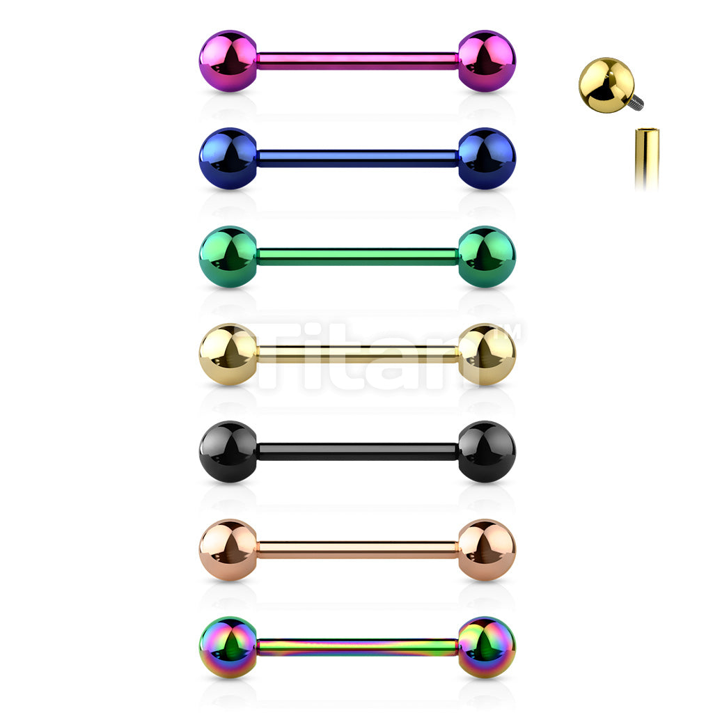 Implant Grade Titanium Internally Threaded PVD Plated Barbell - Image 11