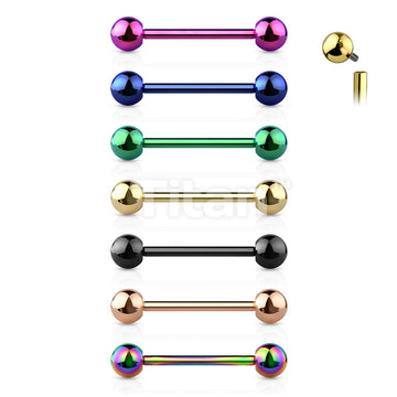 Implant Grade Titanium Internally Threaded PVD Plated Barbell - Image 11