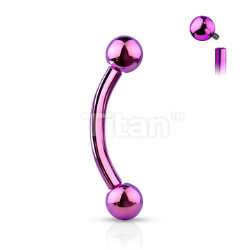 Implant Grade Titanium Internally Threaded PVD Plated Curved Barbell - Image 3