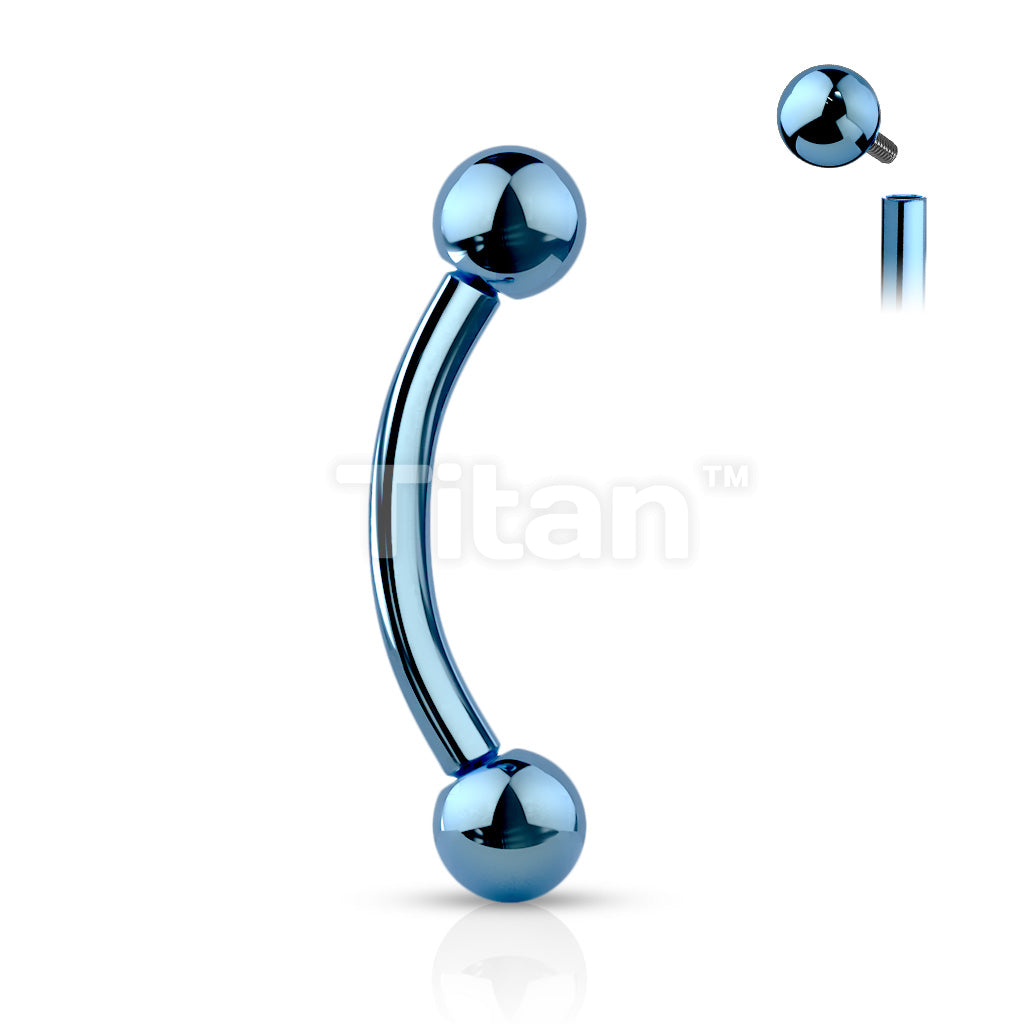 Implant Grade Titanium Internally Threaded PVD Plated Curved Barbell - Image 4