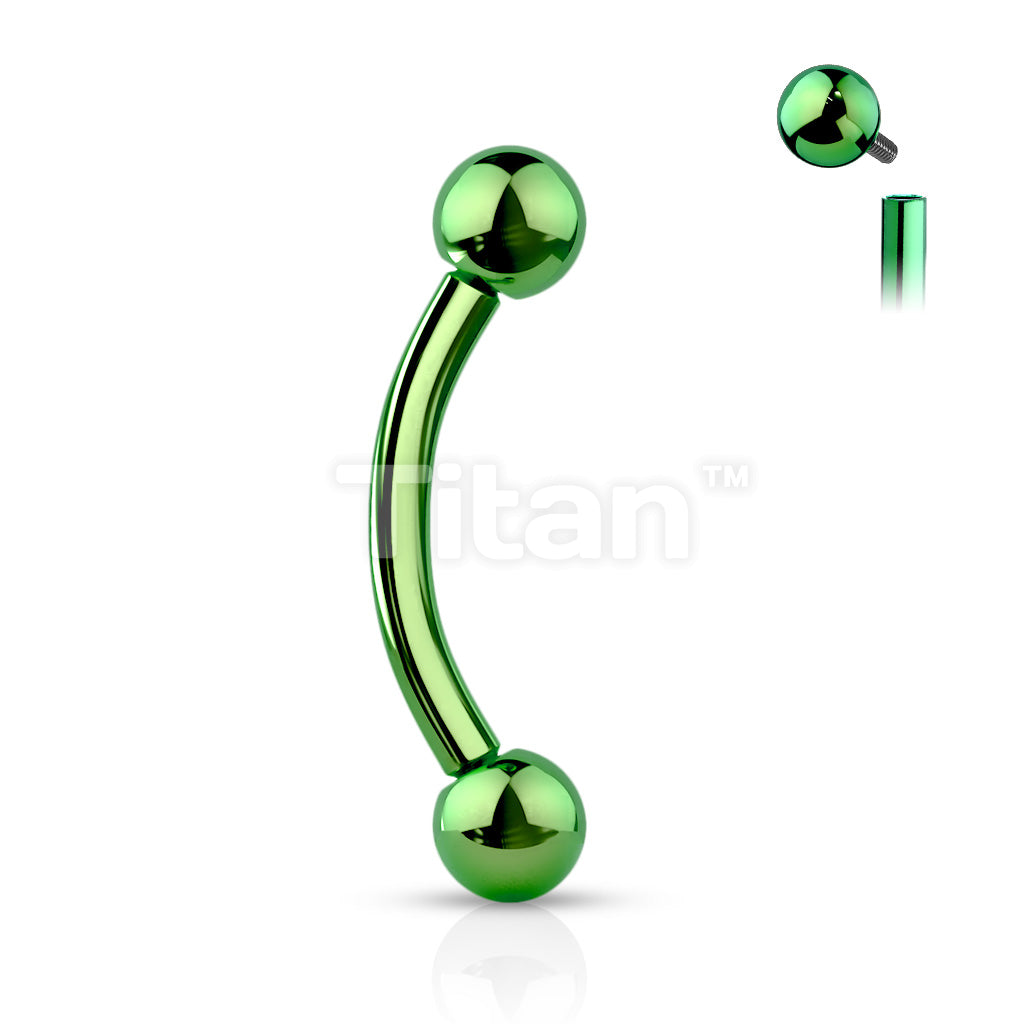 Implant Grade Titanium Internally Threaded PVD Plated Curved Barbell - Image 5