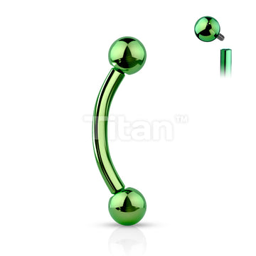 Implant Grade Titanium Internally Threaded PVD Plated Curved Barbell - Image 5